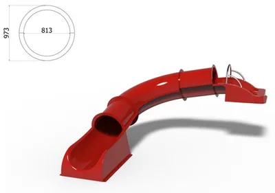Curvo simple 6,24 m – Tobogán hidrotubo compacto